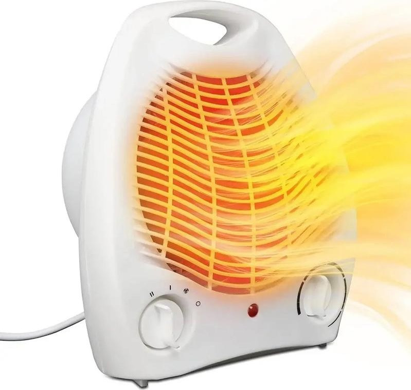 Тепловентилятор обігрівач Bobbytec 2000 Вт Білий два режими потужності захист від перегріву та холодний обдув