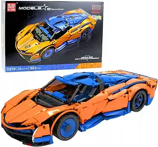 Конструктор Lean Toys автомобіль спортивний RC синьо-помаранчевий 1883 ел.