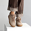 Класичні Бежеві зимові кросівки натуральна замша опушка цигейка, фото 4