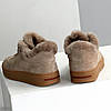 Класичні Бежеві зимові кросівки натуральна замша опушка цигейка, фото 5