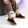 Класні зимові кросівки натуральна замша опушка цигейка колір Шоколад, фото 5