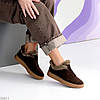 Класні зимові кросівки натуральна замша опушка цигейка колір Шоколад, фото 8