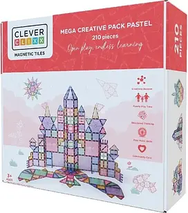 Набір Cleverclixx магнітні кубики Mega Creative Pack пастель 210 ел.