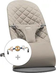 Ліжечко BABYBJORN BLISS Woven пісочно-сірий + іграшка Googly Eyes Pastels