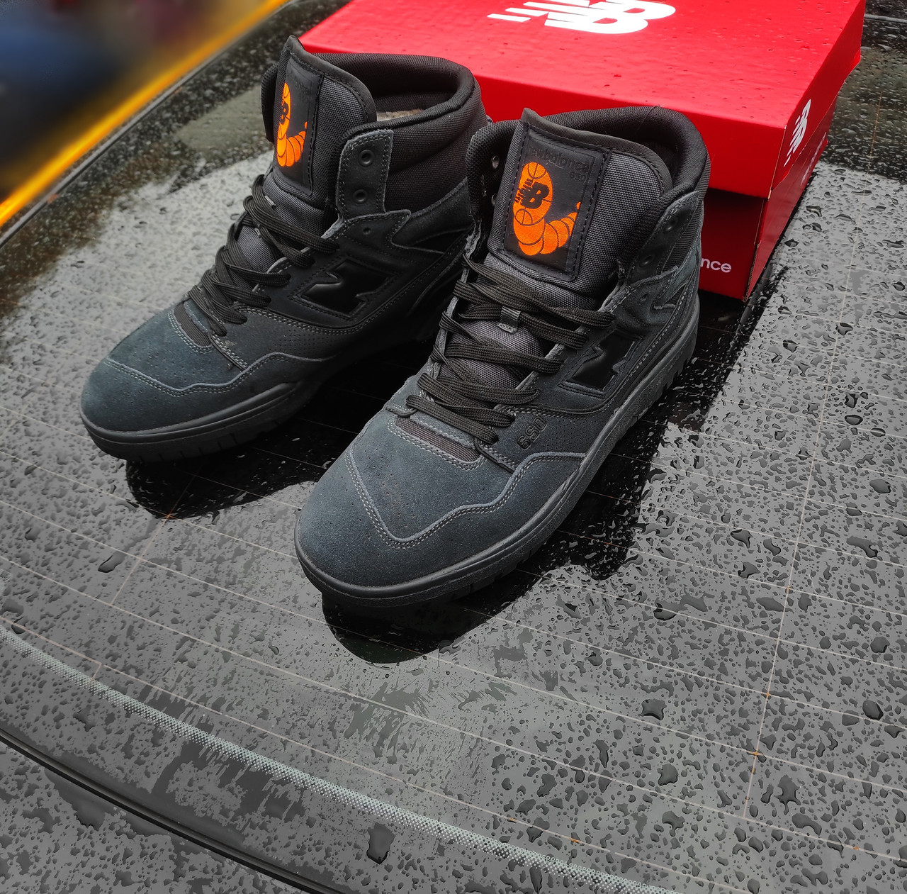 Зимові кросівки New Balance 650 колір графіт, з хутром, фото 1