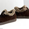 Шикарні зимові Шоколадні кросівки натуральна замша опушка цигейка, фото 3