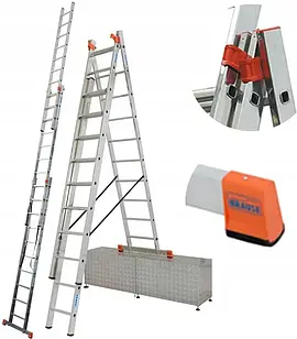 Драбина двостороння Krause Wolnostojąca Wielofunkcyjna Schodowa Tribilo 3x10 121240