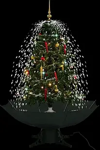 Ялинка з сипучим снігом підставка парасолька зелена 140см