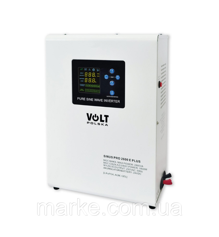 Гібридний ДБЖ/інвертор Volt Polska SINUS PRO 2600 E PLUS 24/230V 1800/2600W (3SPM26024M) (mrk)