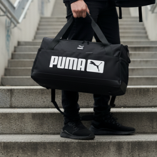 Чоловіча спортивна сумка Puma чорна для тренувань сумка жіноча Пума міська дорожня міська для спортзалу, фото 1