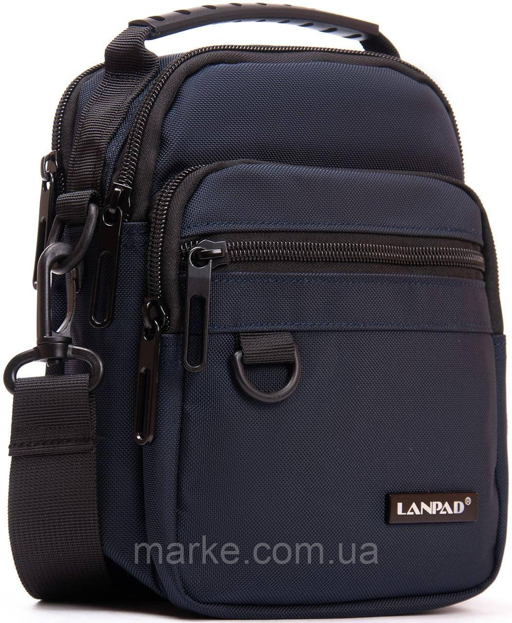 Мужская сумка Lanpad на плечо синяя, фото 1