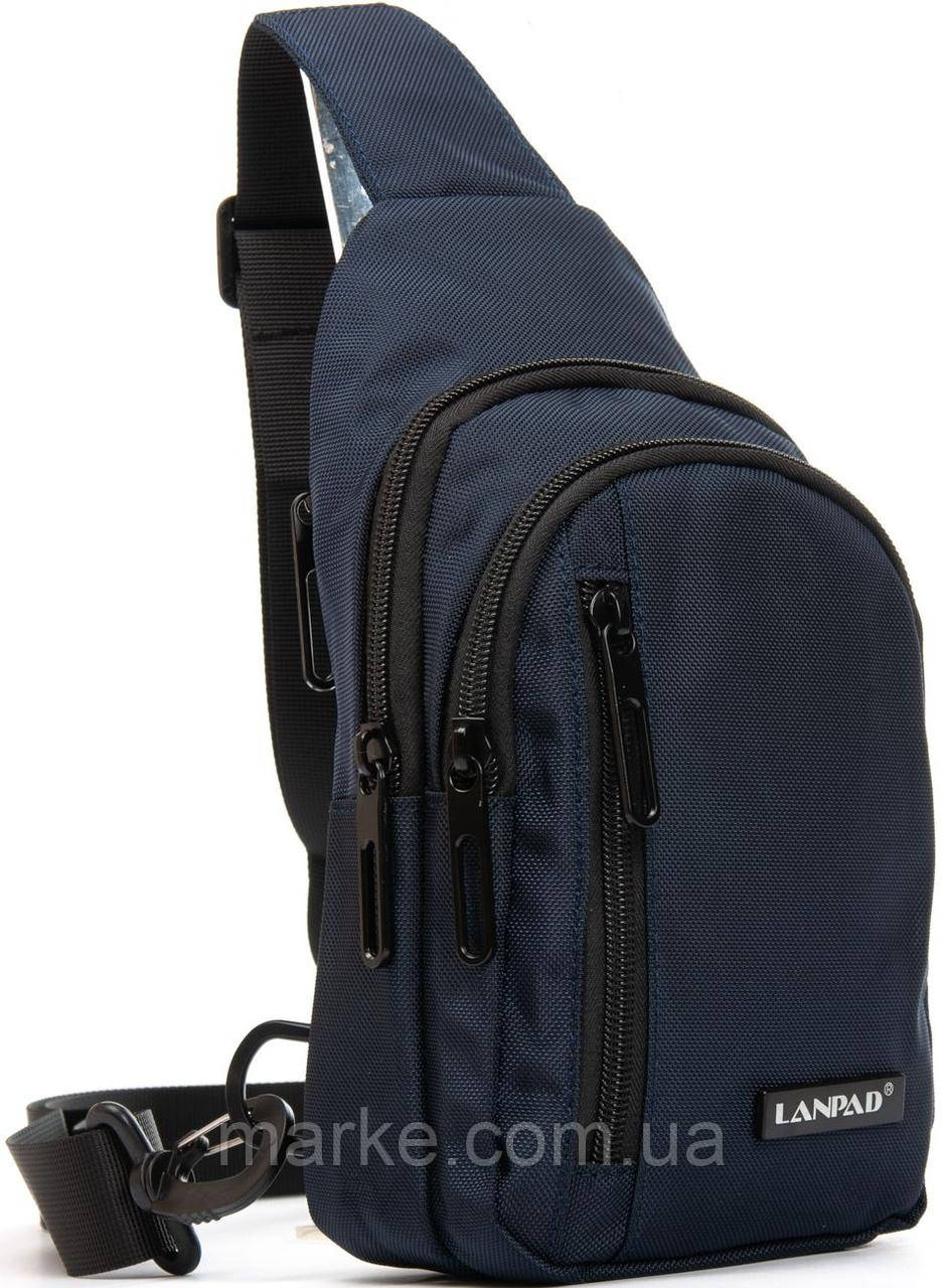 Мужская сумка через плечо Lanpad синяя