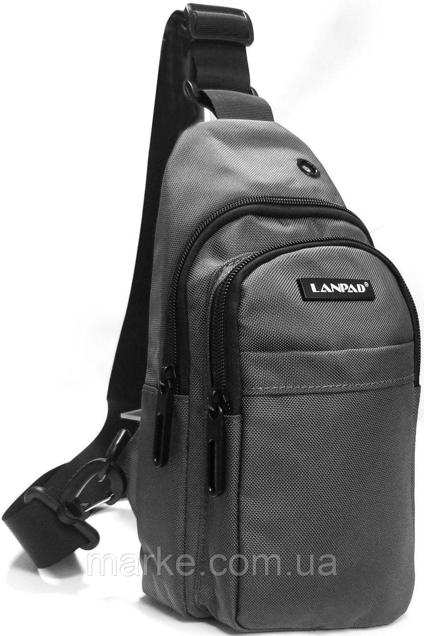 Мужская сумка тканевая Lanpad серая