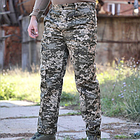 Армійські тактичні зимові штани водовідштовхувальні бойові саржа, піксель штани теплі військові для ЗСУ