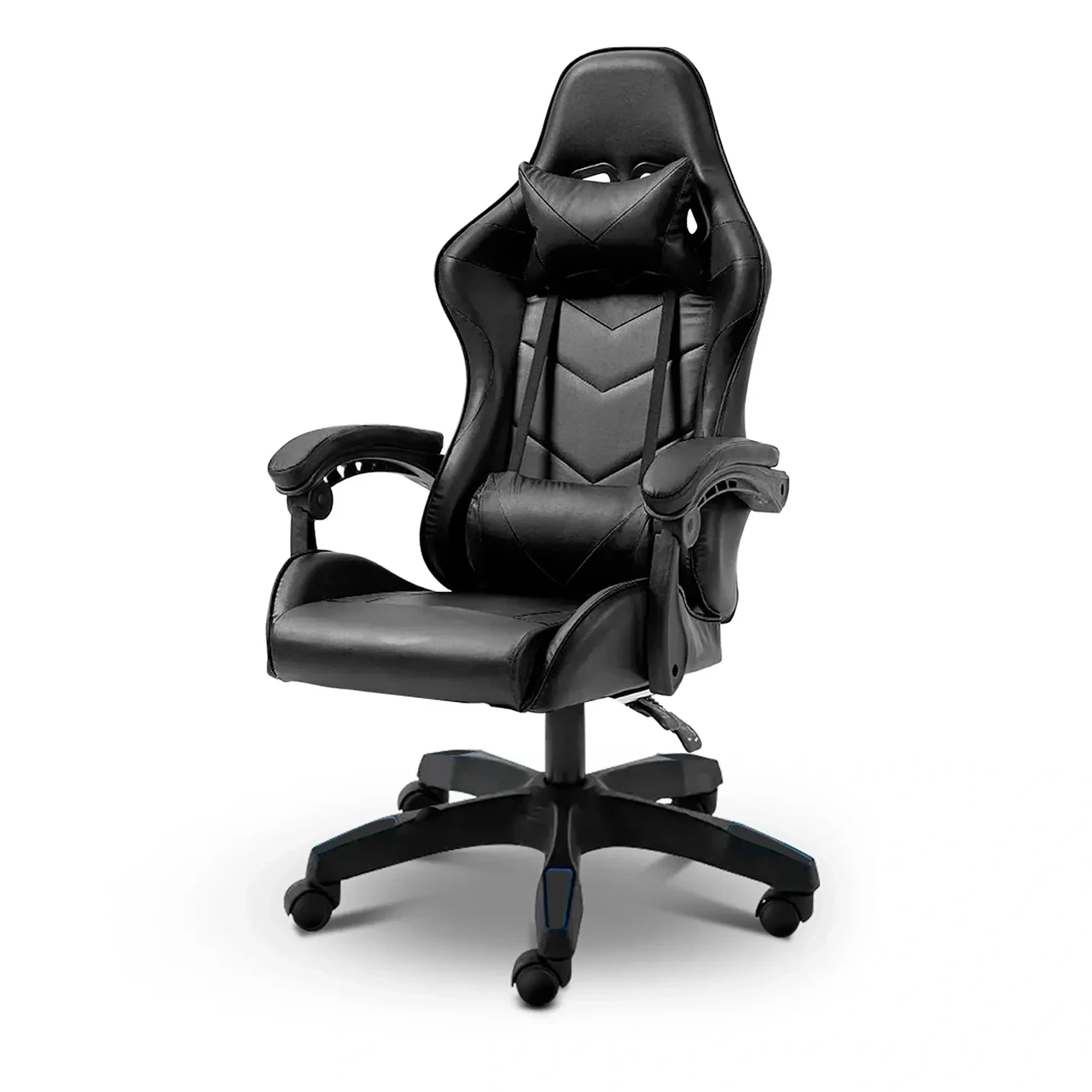 Геймерське комп'ютерне крісло 4Points DL з подушками офісне ігрове розкладне для ПК вдома Чорне, фото 1