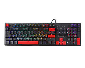 Клавіатура механічна ігрова, RGB підсвічування Bloody S525N (Fire Black) - MegaLavka
