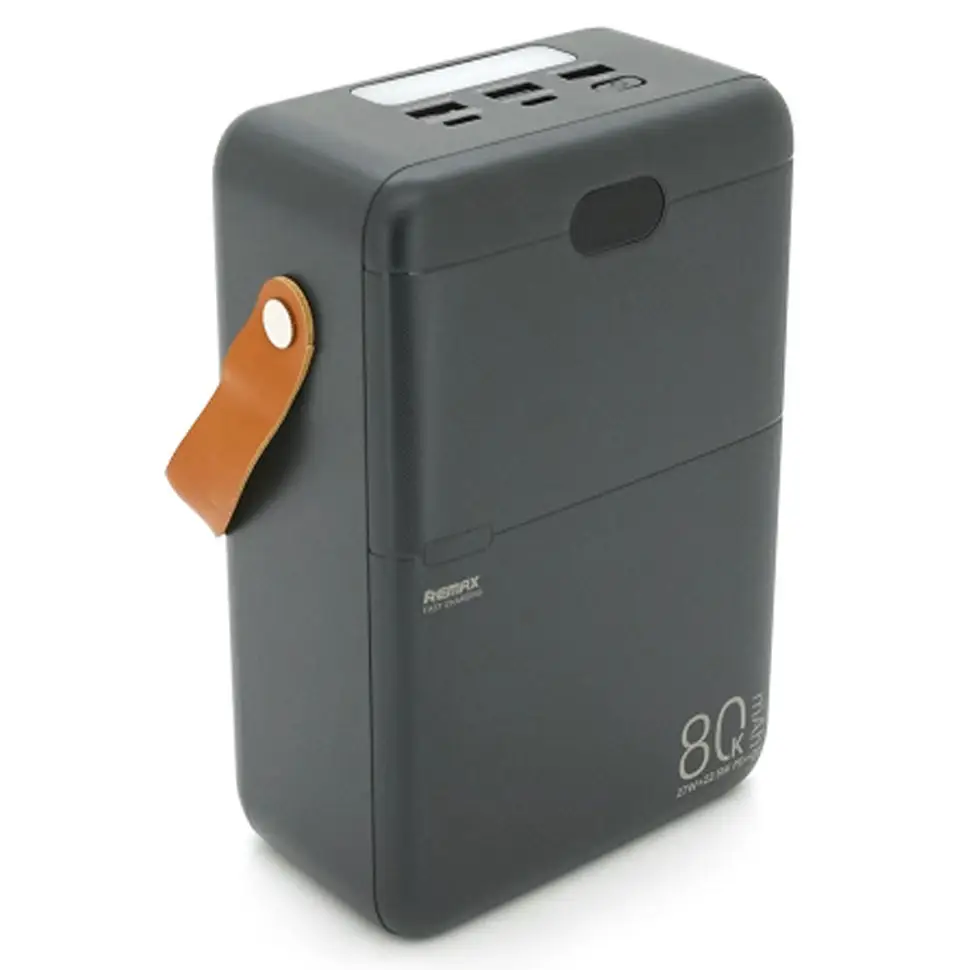 REMAX потужний повербанк 80000 мА·год (27 Вт + 22.5 Вт) з 4 виходами, PD/QC та ліхтарем, фото 1