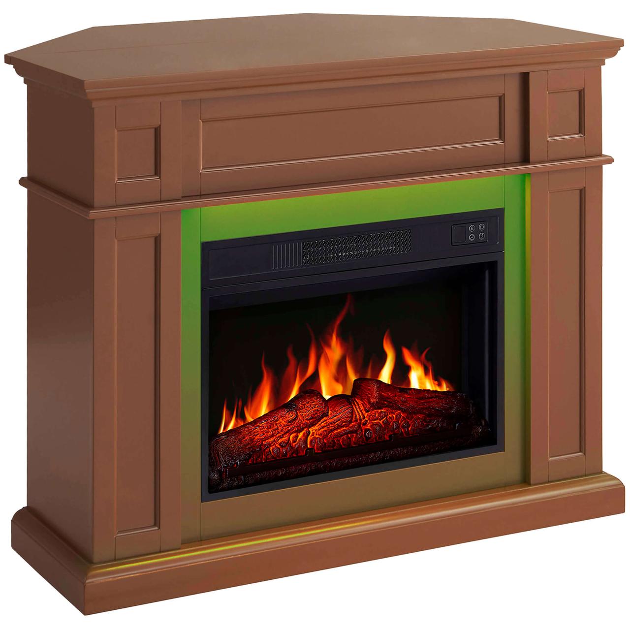 Камінокомплект універсальний 2в1 ArtiFlame Linz AF23S коричневий з LED підсвічуванням, обігрівом і звуком горіння вогню, фото 1