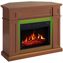 Камінокомплект універсальний 2в1 ArtiFlame Linz AF23S коричневий з LED підсвічуванням, обігрівом і звуком горіння вогню