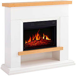 Камінокомплект ArtiFlame Shelford AF23S білий з обігрівом і звуком горіння вогню