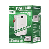 REMAX потужний повербанк 80000 мА·год (27 Вт + 22.5 Вт) з 4 виходами, PD/QC та ліхтарем, білий, фото 6