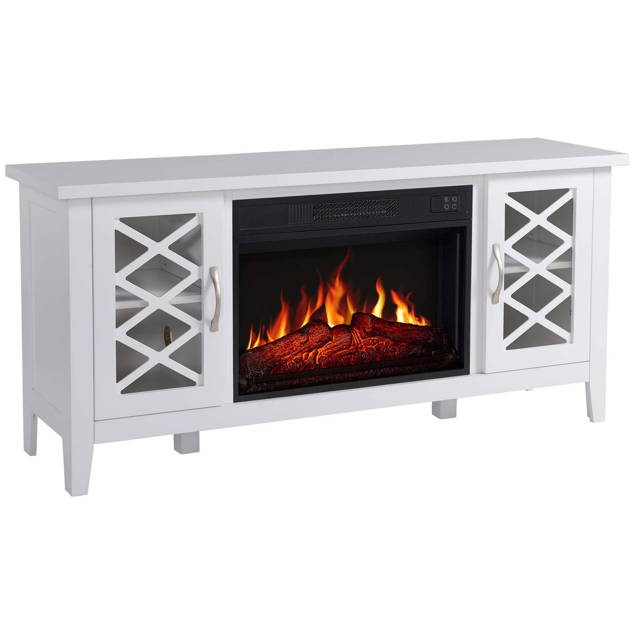 Камінокомплект ArtiFlame Odessa AF23S білий з обігрівом і звуком горіння вогню, фото 1