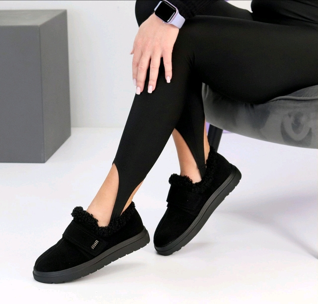 Черевики автоледі анатомічні жіночі замшеві чорні 40р, фото 1