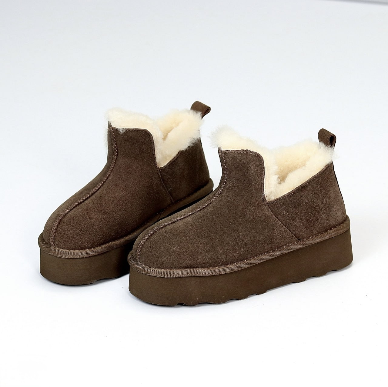 Женские уггі на високій підошві, жіночі уггі автоледі, коричневі жіночі уггі, уггі шоколадного кольору, фото 1