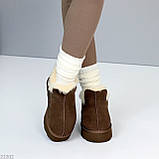 Женские уггі на високій підошві, жіночі уггі автоледі, коричневі жіночі уггі, уггі шоколадного кольору, фото 8