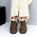 Женские уггі на високій підошві, жіночі уггі автоледі, коричневі жіночі уггі, уггі шоколадного кольору, фото 7