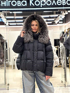 Пуховик жіночий Chanevia 25606 BLACK