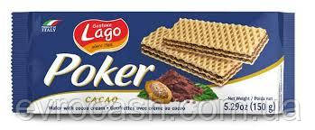 Вафлі Lago Poker Cacao 150 гр, фото 1