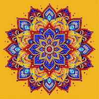 Діамантова мозаїка Яскрава квітка, 25х25 см, на підрамнику