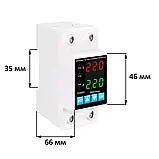 Реле захисту напруги і струму 230V 63A на DIN-рейку з цифровим дисплеєм, фото 4
