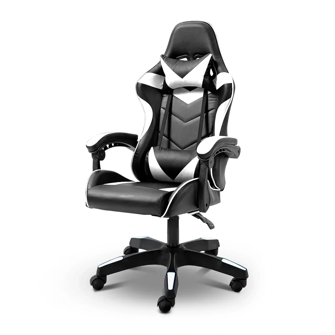 Геймерське комп'ютерне крісло 4Points DL з подушками офісне ігрове розкладне для ПК вдома Біле, фото 1