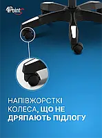 Геймерське комп'ютерне крісло 4Points DL з подушками офісне ігрове розкладне для ПК вдома Біле, фото 7