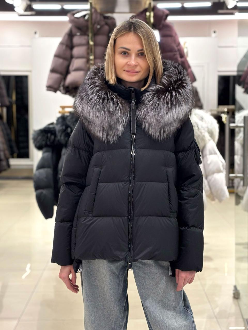 Пуховик жіночий Chanevia 25603 BLACK, фото 1