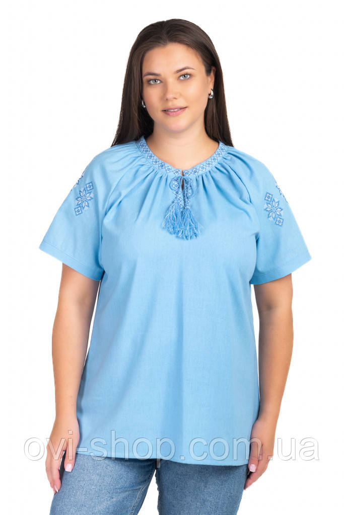 Жіноча блуза вишиванка з коротким рукавом «Василина»