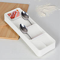 Органайзер-лоток для столових приладів, 38x12,5x5 см, пластик, Білий