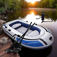 Надувний човен ПВХ з насосом і веслами тримісний JR-230, Легкий гумовий човен для відпочинку, туризму та полювання