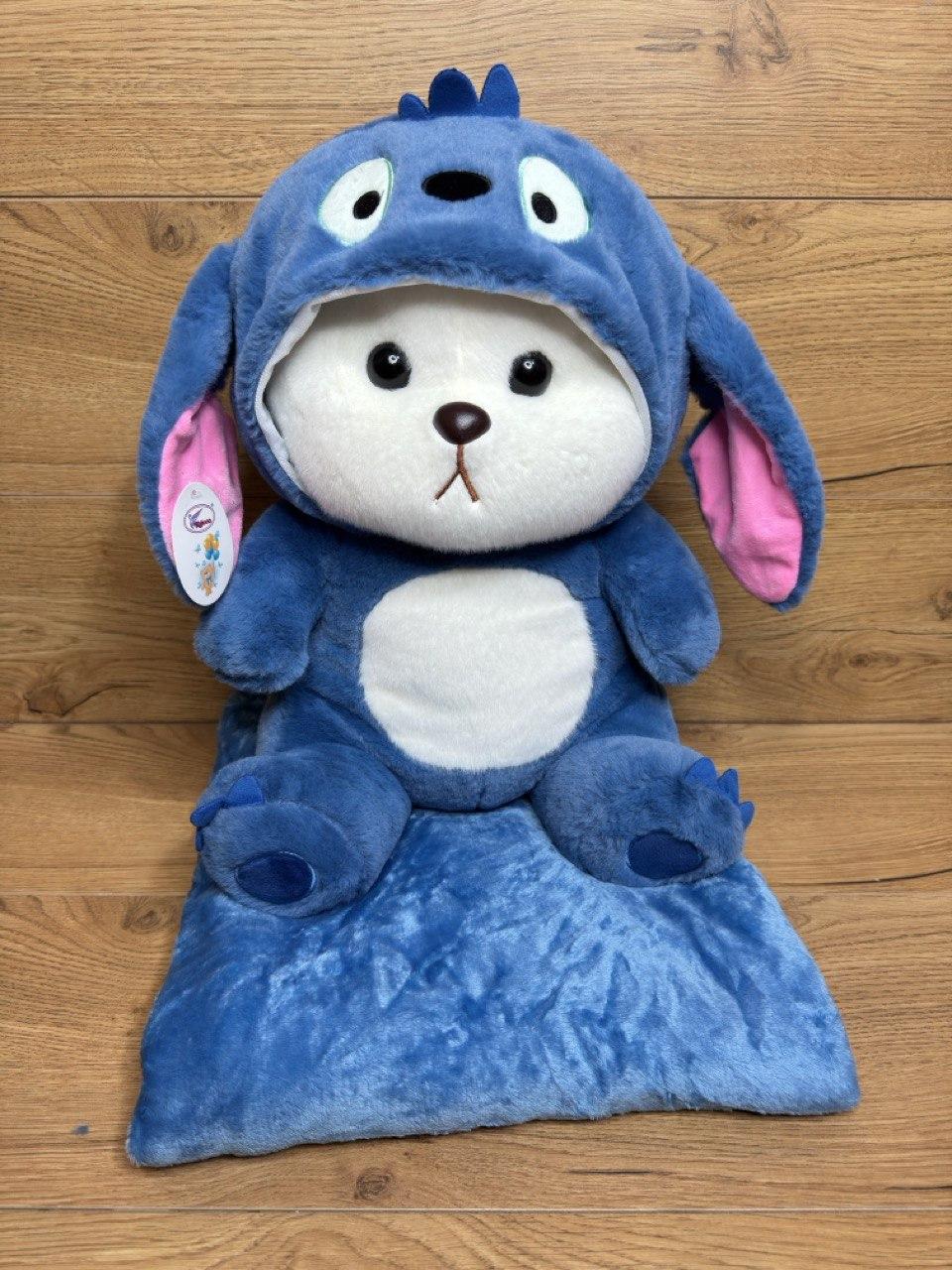 Іграшка ведмідь у костюмі та в капюшоні з пледом усередині, фото 1