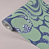 Шпалери вінілові на флізеліні 0.53 × 10.05 м Marburg 55442, сині з бірюзовим — для спальні, вітальні, кабінету, фото 3