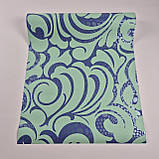 Шпалери вінілові на флізеліні 0.53 × 10.05 м Marburg 55442, сині з бірюзовим — для спальні, вітальні, кабінету, фото 4