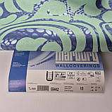 Шпалери вінілові на флізеліні 0.53 × 10.05 м Marburg 55442, сині з бірюзовим — для спальні, вітальні, кабінету, фото 6
