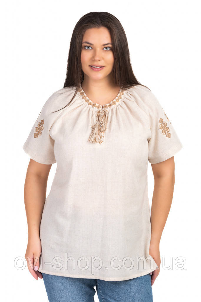 Жіноча блуза вишиванка з коротким рукавом «Василина», фото 1