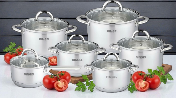 Набір посуду HAGEN RINGEL 12 предметів із сталі RG-6005, фото 1