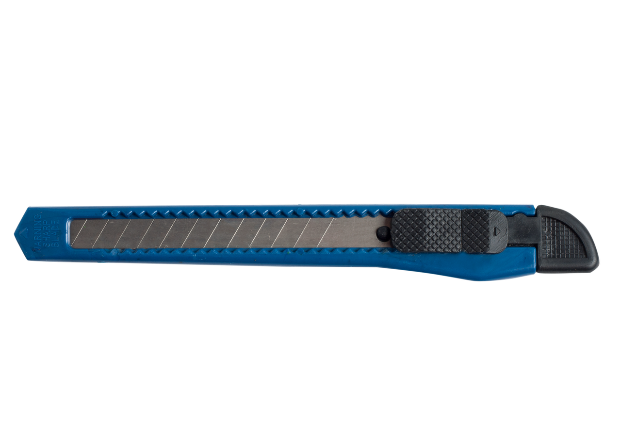 Ніж канцелярський JOBMAX 9мм, пластиковий корпус, синій BUROMAX