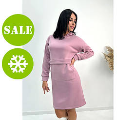 Тепле плаття-худі на флісі "Solo" оптом | Норма і батал I Розпродаж моделі