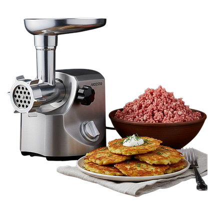 М'ясорубка з терками насадками повністю з нерж. сталі потужність 3000Вт ARDESTO MGA-3000W, фото 1