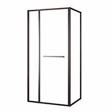 Душова кабіна CRUZE 90*90*200см, тип дверей COME IN, профіль збройова сталь, прозоре скло